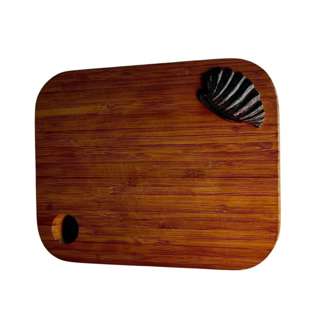 Made by Design Bamboo and Poly Flip Cutting Board W Decorative Shell Inlay